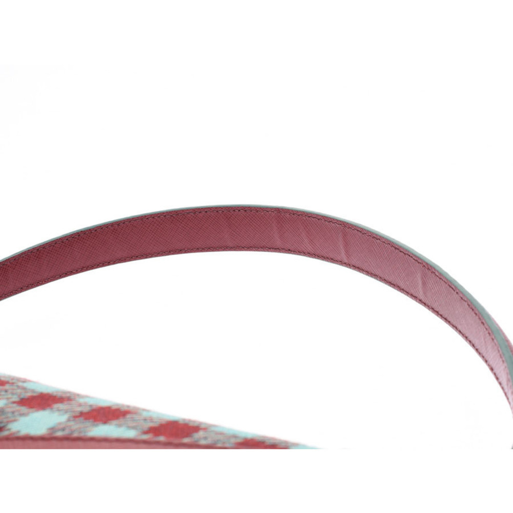 Prada Bag Bordeaux Green Jacquard Purple Saffiano - Picture 4 of 11